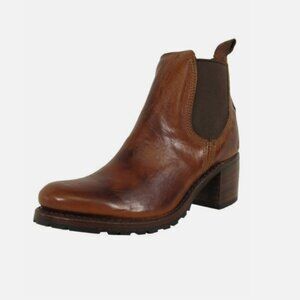 Frye Sabrina Chelsea Leather Booties Cognac | Women’s Size 6.5
